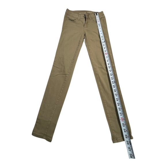 American Eagle Outfitters Womens Khaki Super Stretch Skinny Pants Size 0 Regular - Picture 7 of 10